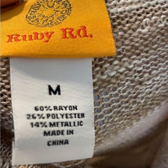 Ruby Rd Size medium tan and blush cowl neck sweater - Picture 6 of 7